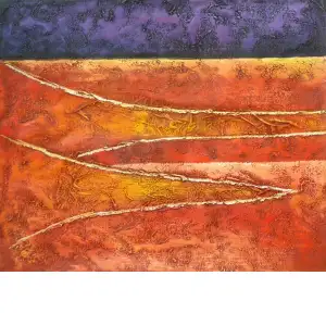 Amethyst Coral and Rose Canvas Oil Painting 24x36 Colorful Abstract Decorative Wall Art