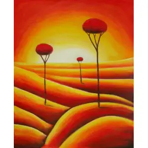 Tall Trees in an Arid Land Canvas Oil Painting 36x24 Landscape Wall Art