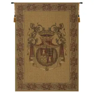 Blason Tours Renaissance Tapestry Wall Hanging 54 x 38 in Jacquard Woven Heraldic Wall Art