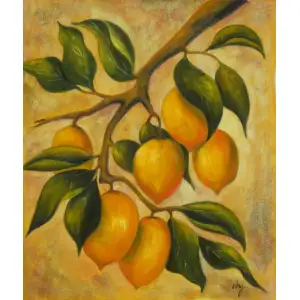 Citrus Canvas Oil Painting 36x24 Fruit Still Life Contemporary Decorative Wall Art Home Decor