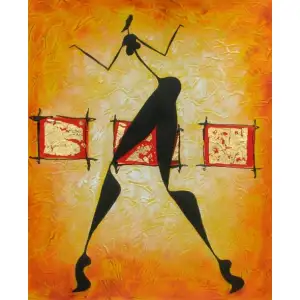 Dancing With Myself Canvas Oil Painting 36x24 Figurative Contemporary Decorative Wall Art
