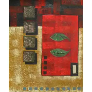 Fractal Conjunction Canvas Oil Painting 36x24 Geometric Abstract Contemporary Decorative Wall Art