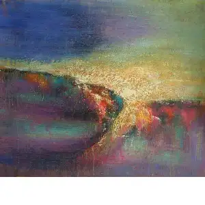 Undertow Canvas Oil Painting 24x36 Ocean Abstract Contemporary Decorative Wall Art Home Decor