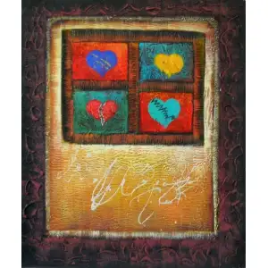 Chambers of the Broken Hearts Canvas Wall Art 36x24 Abstract Contemporary Home Decor