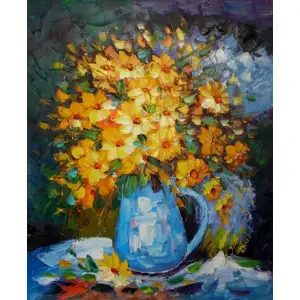Yellow Daisies I Canvas Wall Art 36x24 Floral Botanical Decorative Home Decor