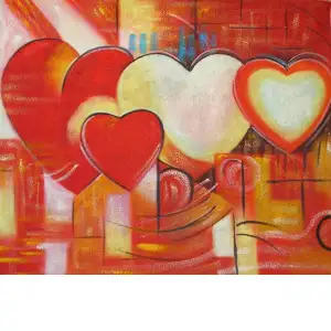 All Hearts Canvas Oil Painting 36x24 Romantic Abstract Contemporary Decorative Wall Art Home Decor