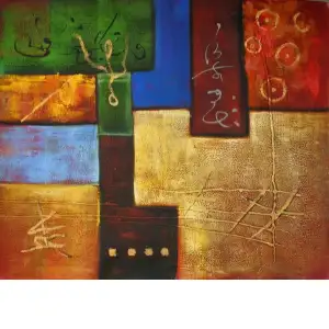 Human Randomness Canvas Oil Painting 24x36 Modern Abstract Contemporary Decorative Wall Art