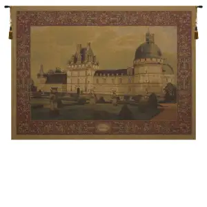 Chateau Valencay European Tapestry Wall Hanging  56x72 Inch Cotton Jacquard Woven Wall Tapestry