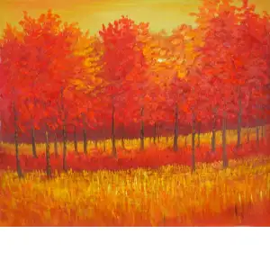 Autumn Wilderness Canvas Oil Painting 24x36 Fall Forest Landscape Decorative Wall Art
