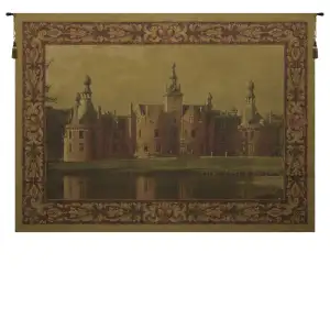 Castle of Ooidonk European Tapestry Wall Hanging 72x54 Inch Cotton Jacquard Woven Wall Tapestry