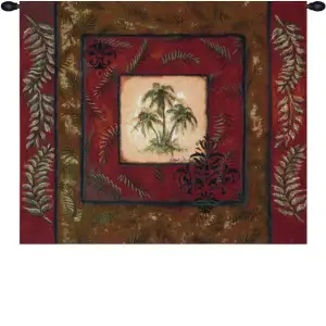 Palm Breeze Fine Art Tapestry 35 x 42 in Tropical Palm Landscape Jacquard Woven Wall Hanging Home Decor