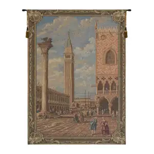 Venice Piazza San Marco Belgian Tapestry Wall Hanging 27 x 19 Jacquard Woven Venice Wall Art