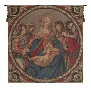 Sandro Botticelli Maria Dolorosa European Tapestry Wall Hanging 28 in. x 28 in. Jacquard Woven Religious Wall Art