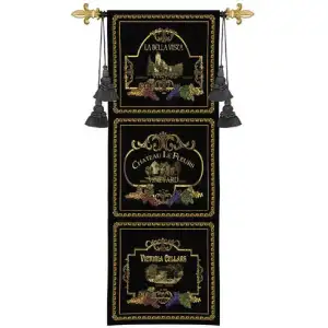 Vineyard Signs Tapestry Wall Hanging 72x26 Wine Grapes Winery Rustic Jacquard Woven Kitchen Dining Decor