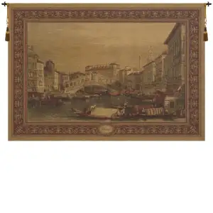 Venice Rialto European Tapestry Wall Hanging 54x36 Inch Cotton Jacquard Woven Wall Tapestry