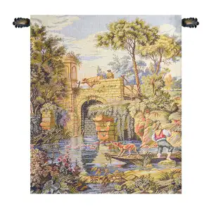Francois Boucher Ponte Old Bridge Italian Tapestry Wall Hanging 18x16 Inch Cotton Jacquard Woven Wall Tapestry