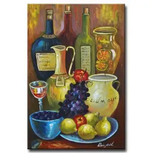 Mediterranean Still Life Canvas Wall Art 36x24 European Decorative Home Decor