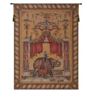 Decorative Grotesque Elephant Vintage Tapestry Wall Hanging 58 x 44 in Jacquard Woven Animal Wall Art