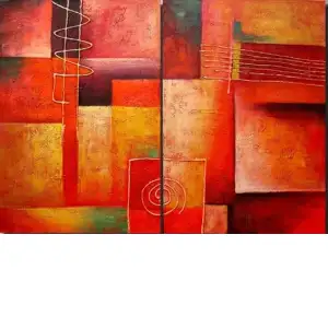 Red Tones Canvas Wall Art 36x48 Modern Abstract Contemporary Decorative Home Decor