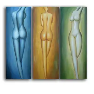 Feminine Forms Canvas Wall Art 48x48 Figurative Abstract Contemporary Home Decor