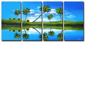 Prehistoric Palms Canvas Wall Art 42x80 Tropical Botanical Landscape Home Decor