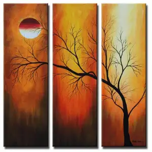 Eclipse Canvas Wall Art 40x36 Celestial Abstract Contemporary Home Decor