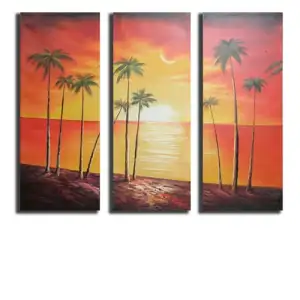 Coconut Grove Canvas Wall Art 48x48 Tropical Palm Landscape Home Decor
