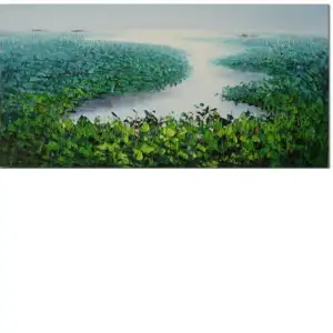 Inland Waterway Canvas Wall Art 20x40 Coastal Landscape Decorative Home Decor