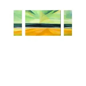 Fractal Horizon Canvas Wall Art 24x48 Abstract Geometric Contemporary Home Decor