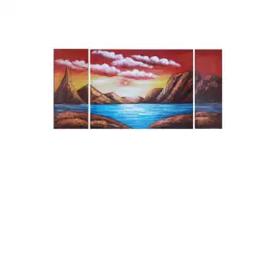 Fire on the Mountains Canvas Wall Art 28x60 Mountain Landscape Home Decor