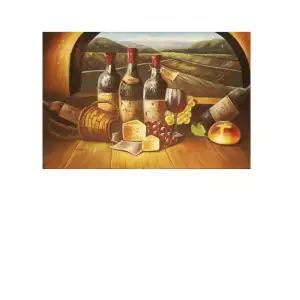 Afternoon Picnic Canvas Wall Art 24x36 Landscape Contemporary Decorative Home Decor
