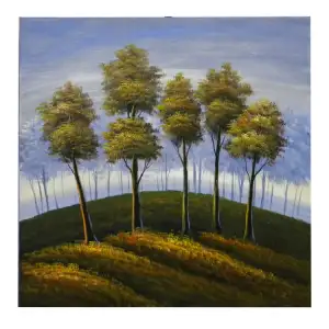 Cresting Trees Canvas Wall Art 24x24 Nature Forest Landscape Home Decor