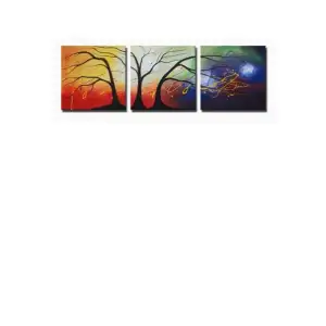 Cosmic Trees Canvas Wall Art 20x60 Celestial Nature Contemporary Home Decor