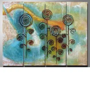 Lollypop Trees Canvas Wall Art 34x48 Whimsical Nature Contemporary Home Decor