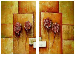 Pyramidal Flowers Canvas Wall Art 24x32 Floral Botanical Contemporary Home Decor