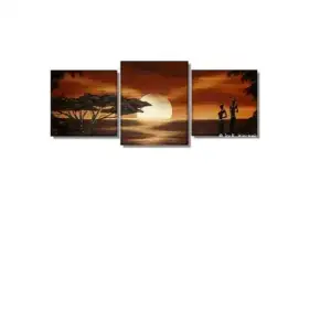 Full Moon on the Rise Canvas Wall Art 20x40 Celestial Landscape Home Decor