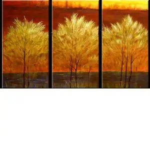 Golden Boughs Canvas Wall Art 32x48 Botanical Nature Decorative Home Decor