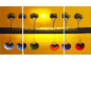Reflections in Colors Canvas Wall Art 26x45 Colorful Abstract Contemporary Home Decor
