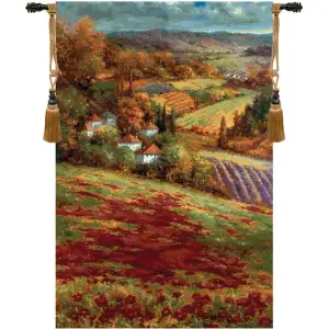 Valley View III Fine Art Tapestry 53 x 35 in Landscape Scenic Jacquard Woven Wall Hanging Home Decor
