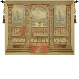 Wall Art Archway Urn Landscape Tapestry Wall Hanging 54 x 72 in Garden Jacquard Woven European Decor