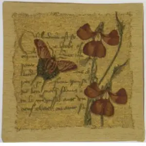 Floral Butterfly Belgian Tapestry Pillow Cover Cotton Jacquard Woven Cushion Cover
