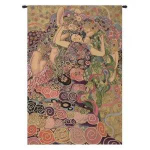Gustav Klimt The Virgin Vintage Tapestry Wall Hanging 36 x 24 in Art Nouveau Jacquard Woven Wall Art