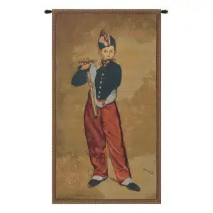 Edouard Manet The Piper Tapestry Wall Hanging 24 x 15 in French Fine Art Jacquard Woven Wall Decor