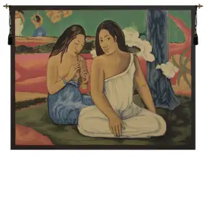 Paul Gauguin Joy Decorative Tapestry Wall Hanging 18 x 25 in Post Impressionist Fine Art Jacquard Woven Decor - B - H 18" x W 25"