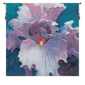 Simon Bull Journey Never Ends Decorative Tapestry Wall Hanging 21 x 21 in Abstract Floral Jacquard Woven Decor