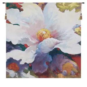 Simon Bull Because of You Decorative Tapestry Wall Hanging 21 x 21 in Abstract Floral Jacquard Woven Decor