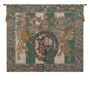 Royal Arms of England Tapestry Wall Hanging 27 x 31 in Jacquard Woven Heraldic Wall Art