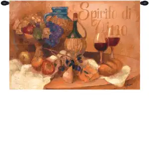 Abundant Table Fine Art Tapestry Wall Hanging 35x53 Inch Cotton Jacquard Woven Wall Tapestry