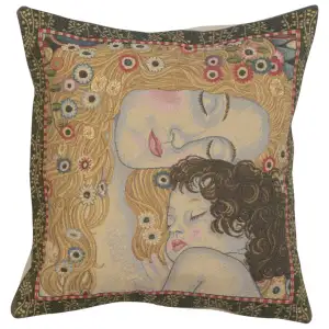 Gustav Klimt Ages of Women Tapestry Pillow Cover 18x18 Inch Cotton Jacquard Woven Cushion Cover