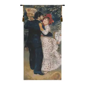 Dance In The Country By Renoir European Tapestry 54 x 28 in French Impressionist Jacquard Woven Wall Art